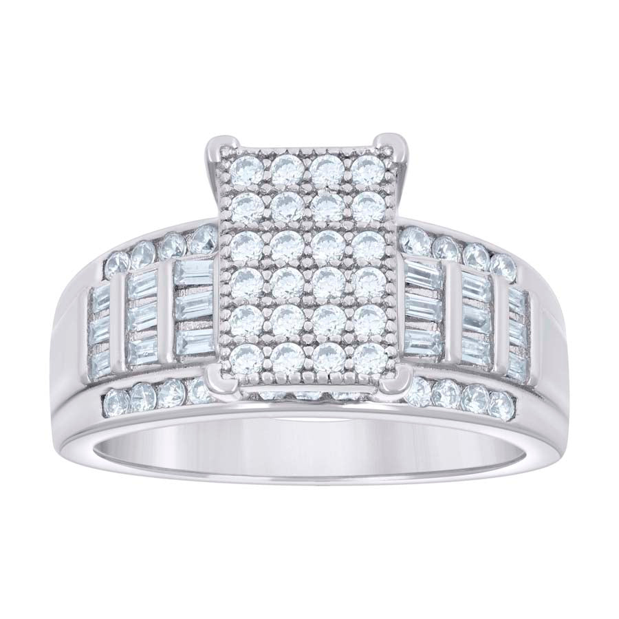 925 Sterling Silver Moissanite Ring S6-S10