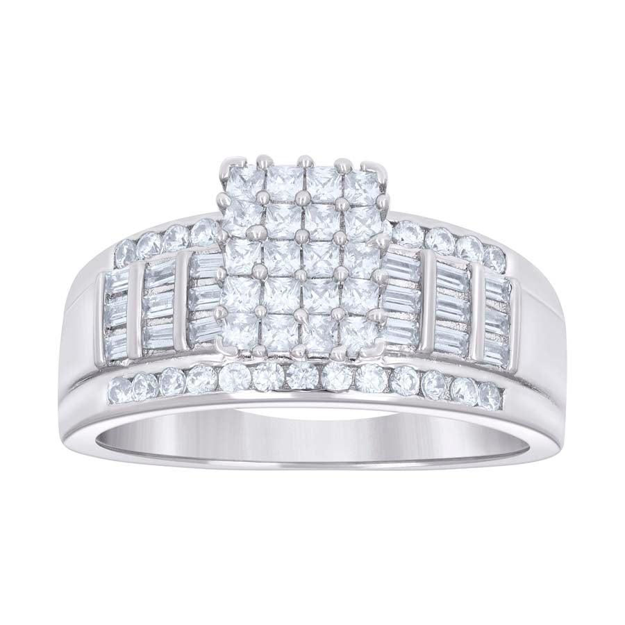 925 Sterling Silver Ring S6-S10 Moissanite Ctw R:0