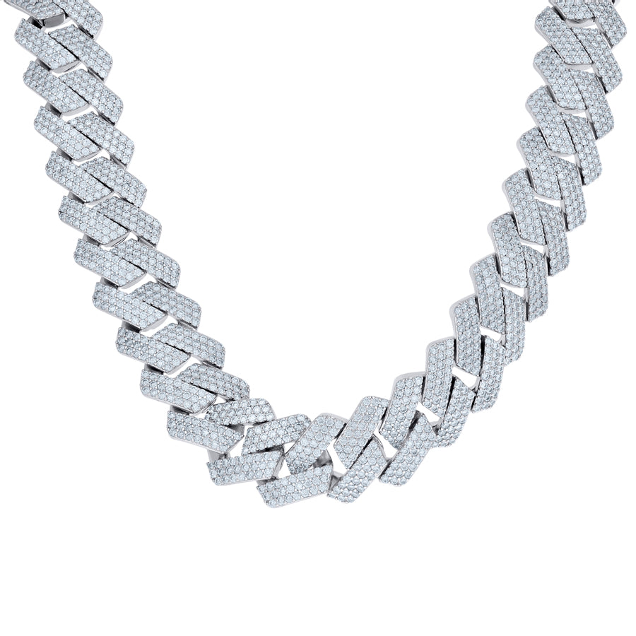 925 Sterling Silver Moissanite Chain 20mm