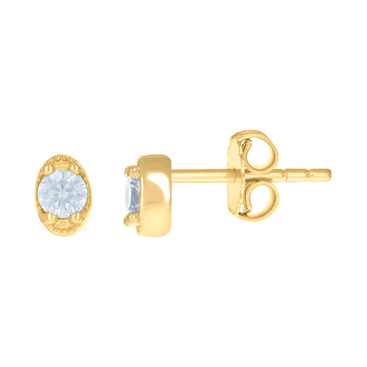 10Kt Gold Cz Earring