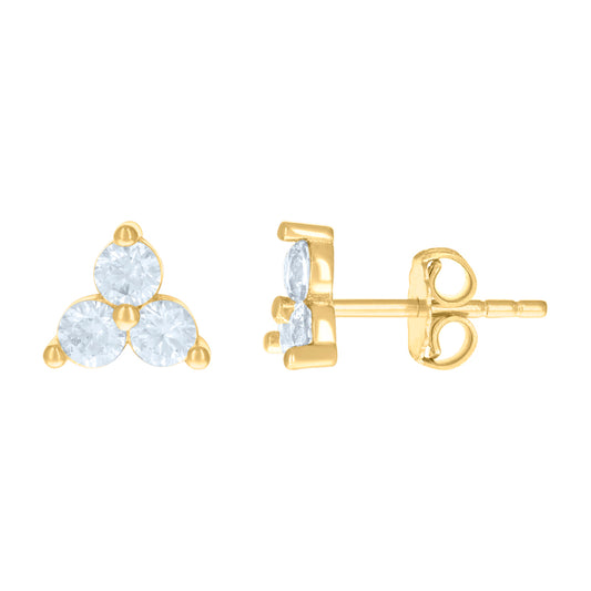 10Kt Gold Cz Earring