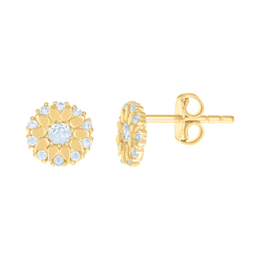 10Kt Gold Cz Earring
