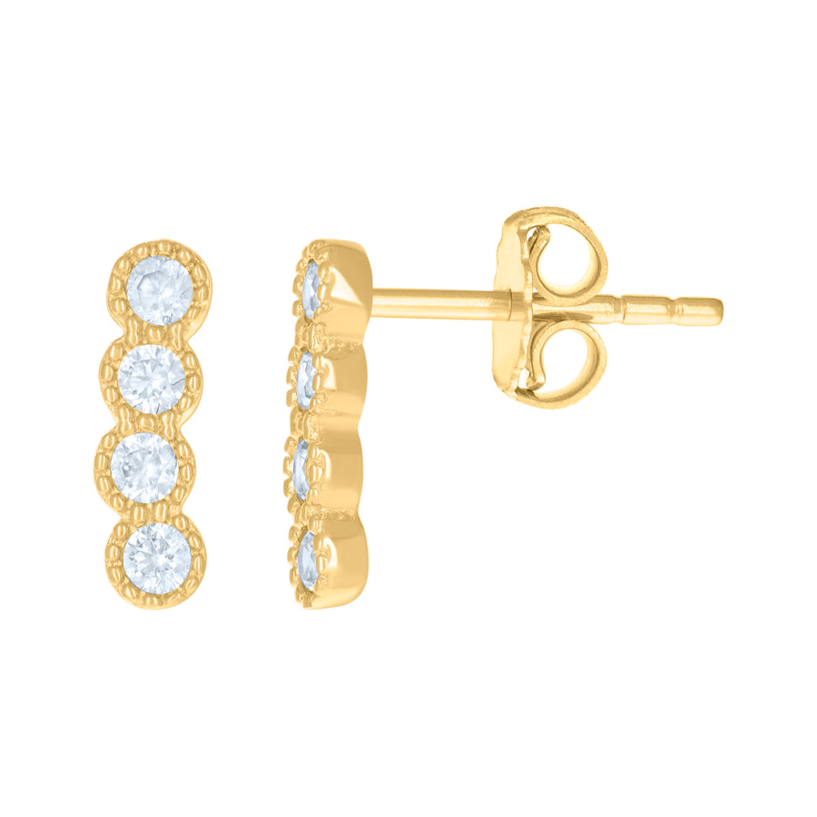 10Kt Gold Cz Earring