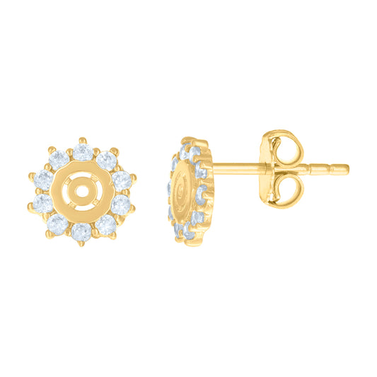 10Kt Gold Cz Earring