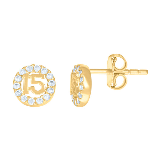 10Kt Gold Cz Earring