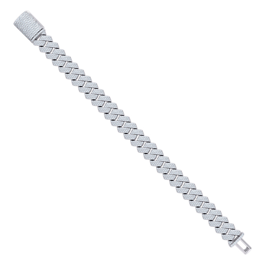 925 Sterling Silver Moissanite Chain 12mm