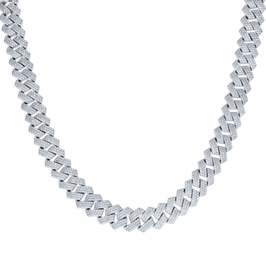 925 Sterling Silver Moissanite Chain 12mm