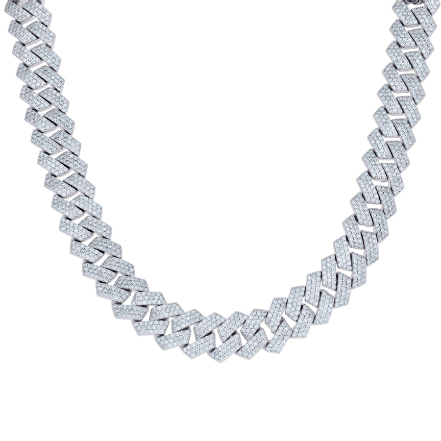 925 Sterling Silver Moissanite Chain 14mm