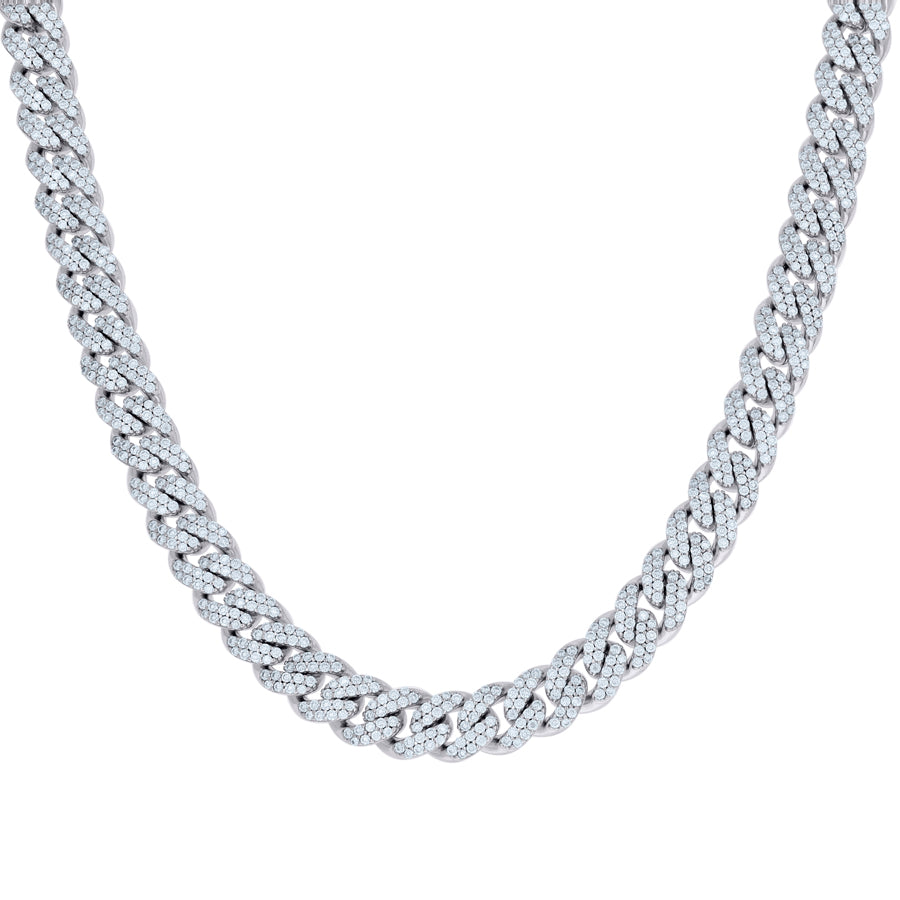 925 Sterling Silver Moissanite Chain 10mm-22"