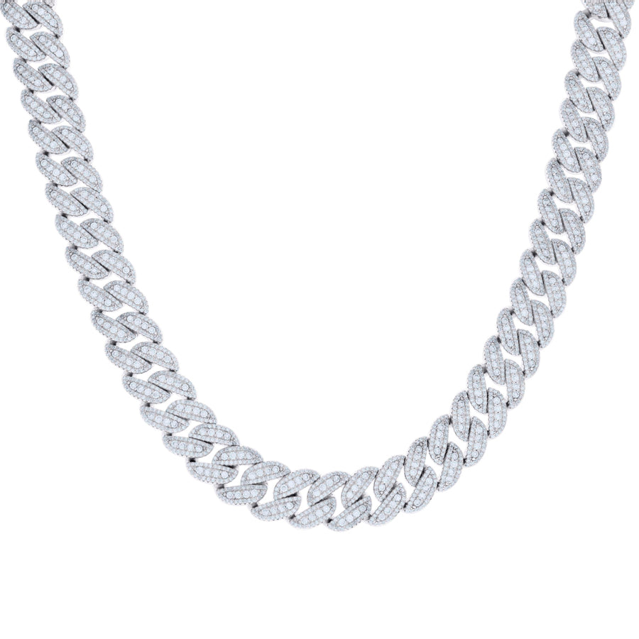 925 Sterling Silver Moissanite Chain 12mm