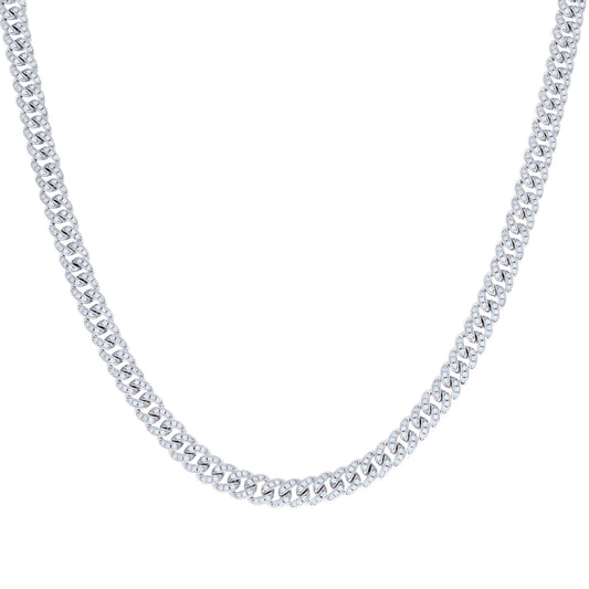 925 Silver Chain With Moissanite  6mm-7"-24"