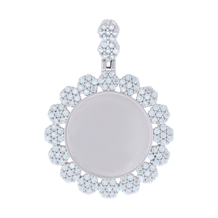 925 Sterling Silver Pendant Moissanite Ctw R:1.95