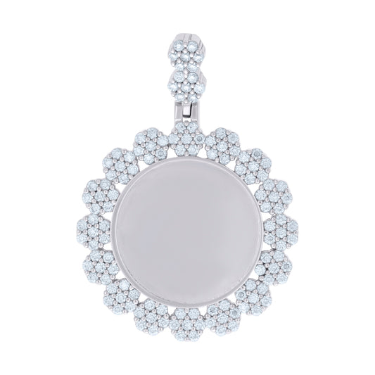 925 Sterling Silver Pendant Moissanite Ctw R:1.95