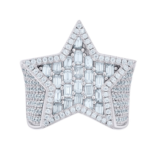 925 Sterling Silver R:3.36Ctw, B:2.25Ctw Moissanit