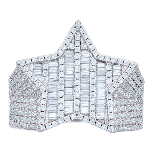 925 Sterling Silver R:1.30Ctw, B:1.17Ctw Moissanit