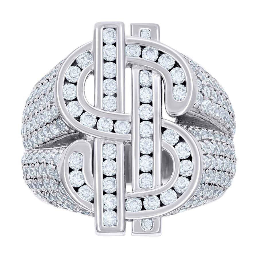 925 Sterling Silver 3.37Ctw Moissanite Ring S8-S10
