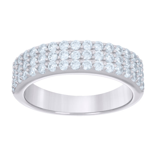 925 Sterling Silver 1.32Ctw Moissanite Ring Band S