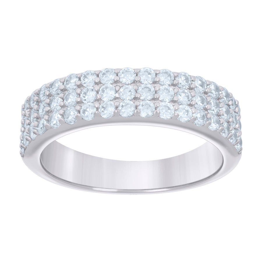 925 Sterling Silver 1.32Ctw Moissanite Ring Band S