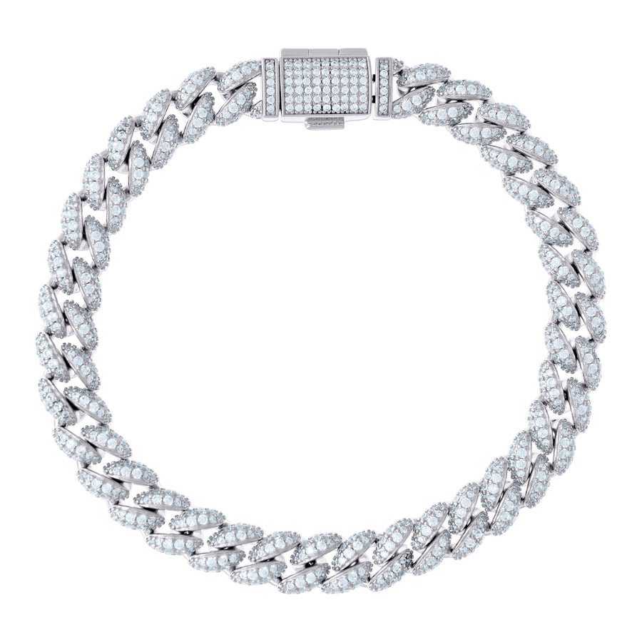 925 Sterling Silver Cz Chain 8mm