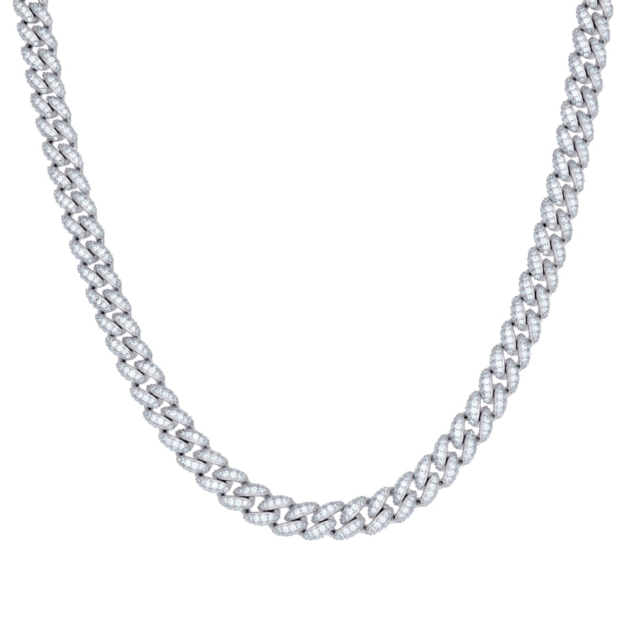 925 Sterling Silver Cz Chain 8mm