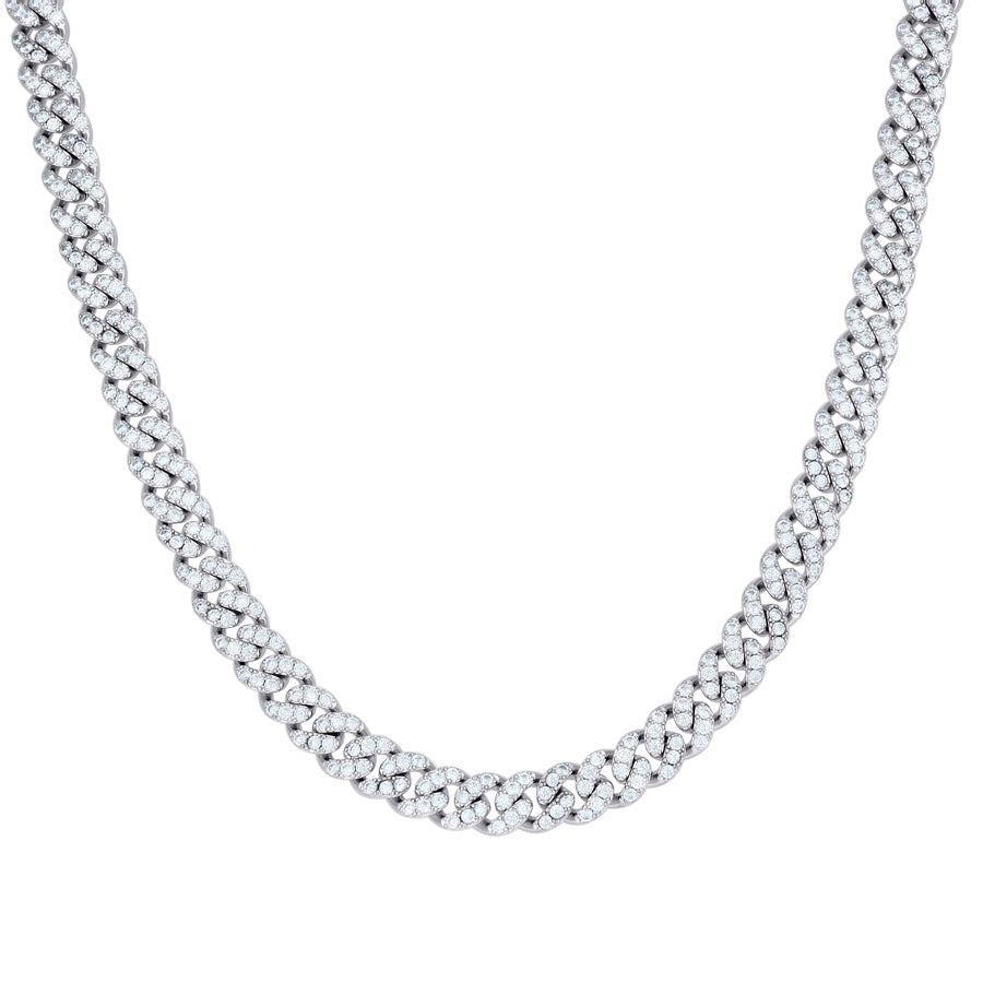 925 Sterling Silver Cz Chain 8mm