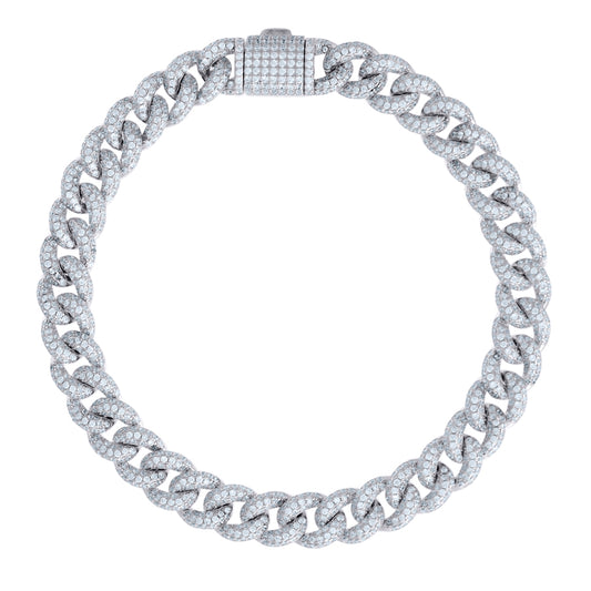 925 Sterling Silver Cz Chain 8mm