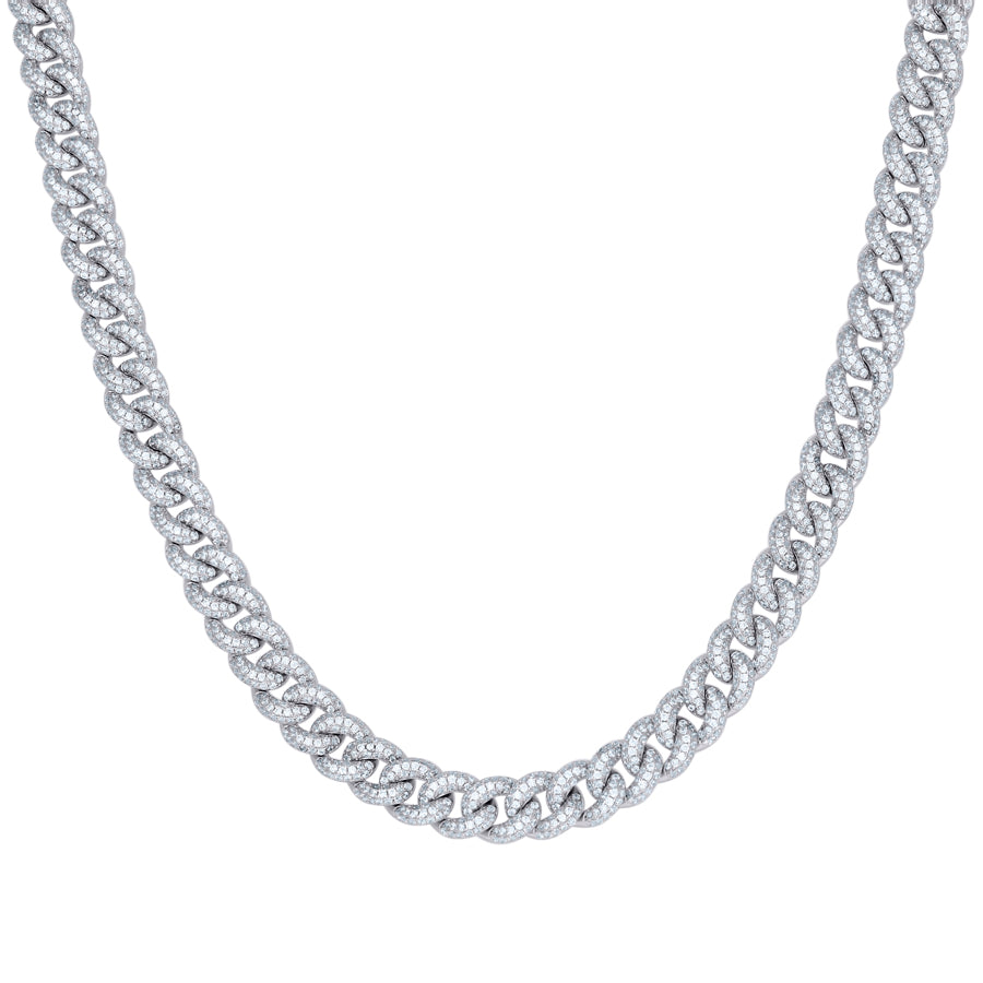 925 Sterling Silver Cz Chain 8mm
