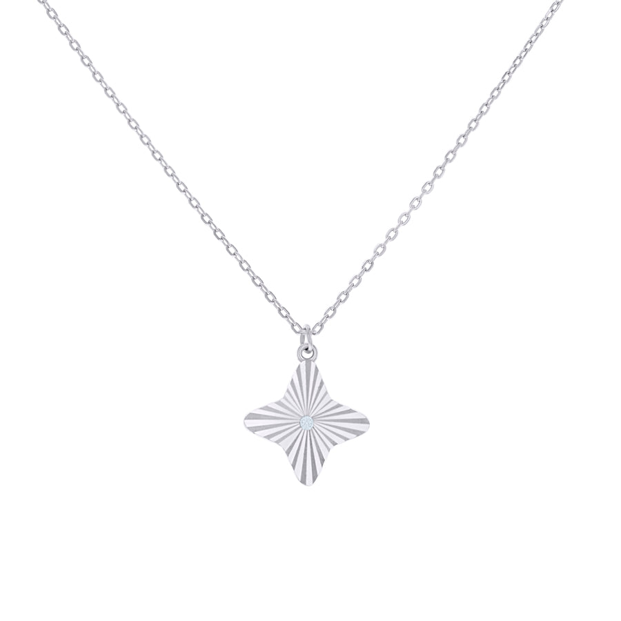 925 Sterling Silver Cz Necklace 18" (16"+2")