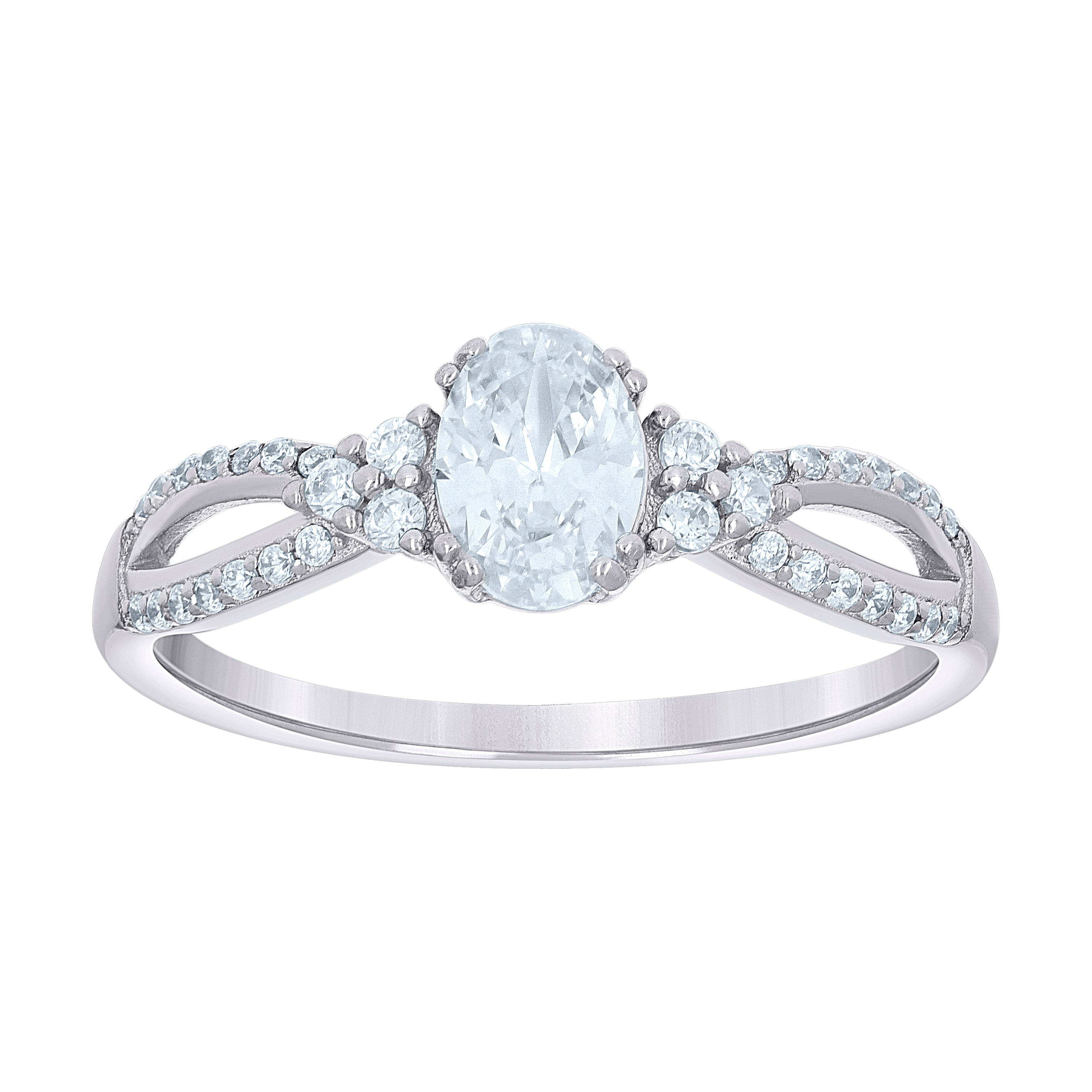 925 Sterling Silver Cz Ring S5-S9