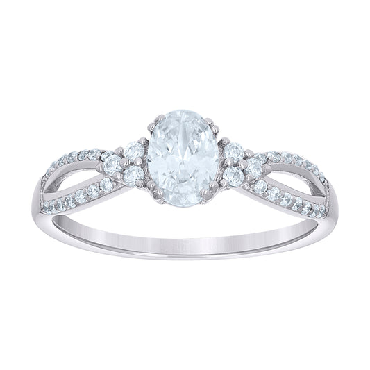 925 Sterling Silver Cz Ring S5-S9