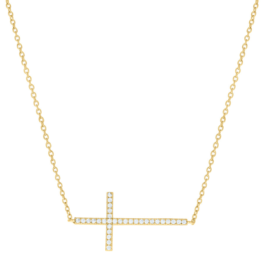 925 Sterling Silver Cz Necklace 17"+1"