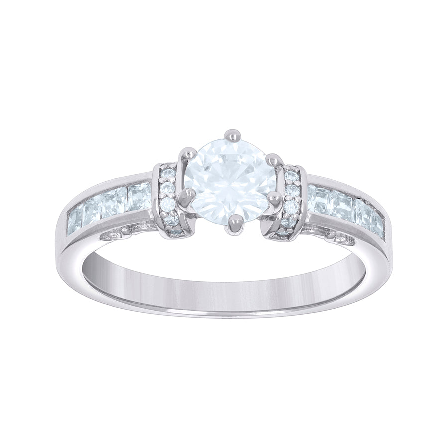 925 Sterling Silver Cz Ring S5-S9