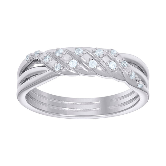 925 Sterling Silver Cz Ring S5-S9