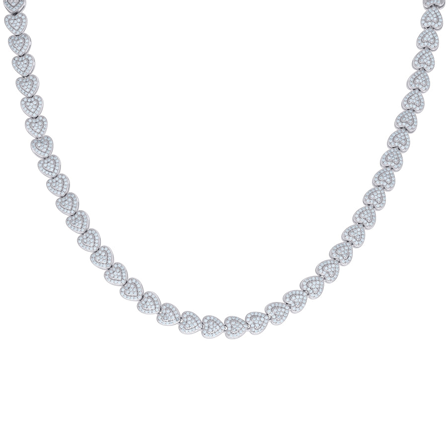 925 Sterling Silver Moissanite Necklace 7mm