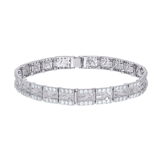 925 Sterling Silver Moissanite Bracelet 8mm