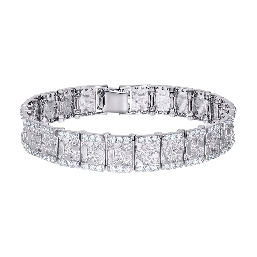 925 Sterling Silver Moissanite Bracelet 12mm