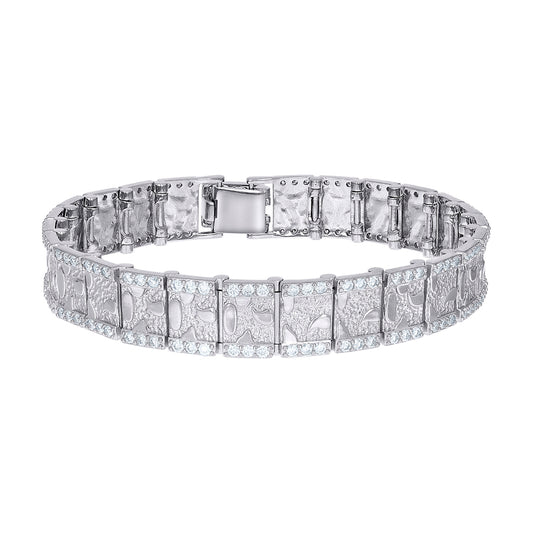 925 Sterling Silver Moissanite Bracelet 12mm