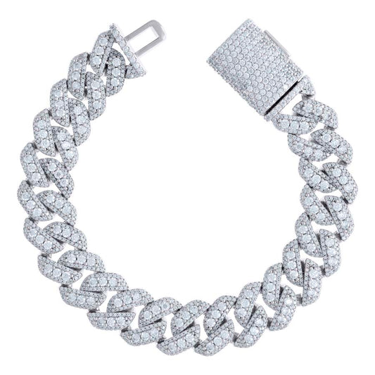 925 Sterling Silver Moissanite Necklace 14mm