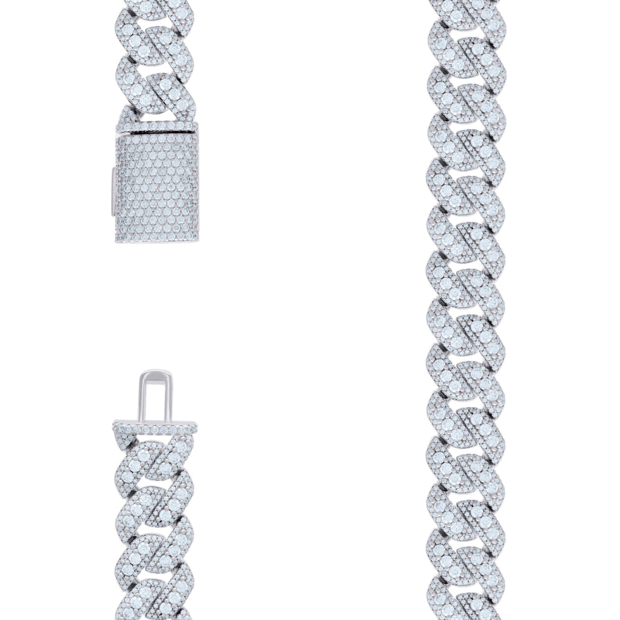 925 Sterling Silver Moissanite Necklace 14mm
