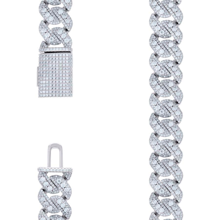 925 Sterling Silver Moissanite Necklace 18mm