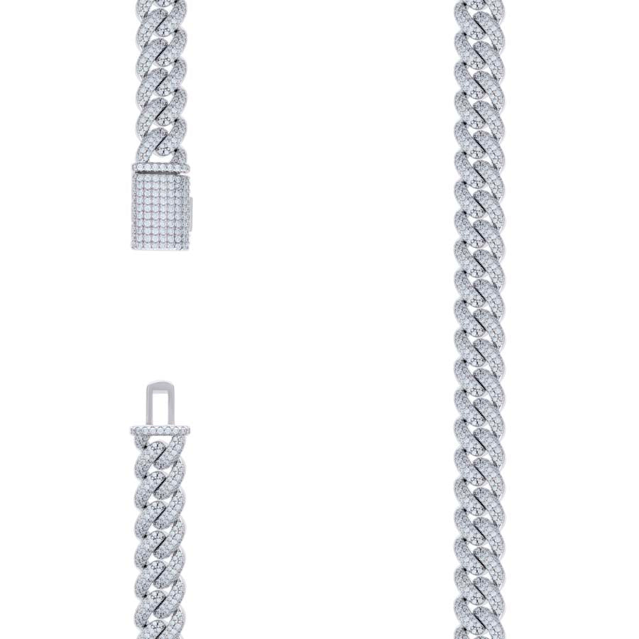 925 Sterling Silver Moissanite Necklace 10mm