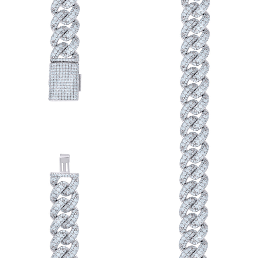 925 Sterling Silver Moissanite Necklace 12mm