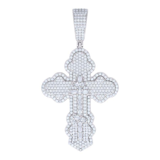 925 Silver Pendant 45mm Moissanite Ct R:2.54 , B: