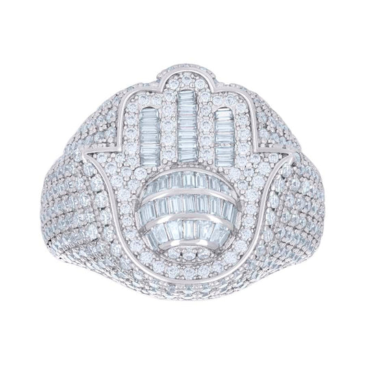 925 Silver Ring S9-S12 Moissanite Ct R:3.36 , B:1