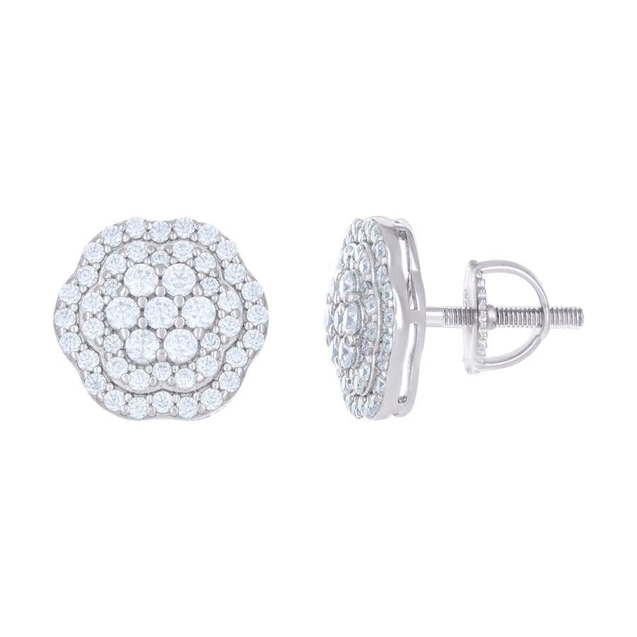 925 Silver Earring 12.5mm Moissanite Ct R:1.1