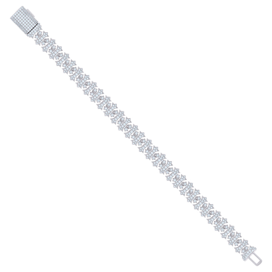 925 Sterling Silver Cz Bracelet 10mm-7"