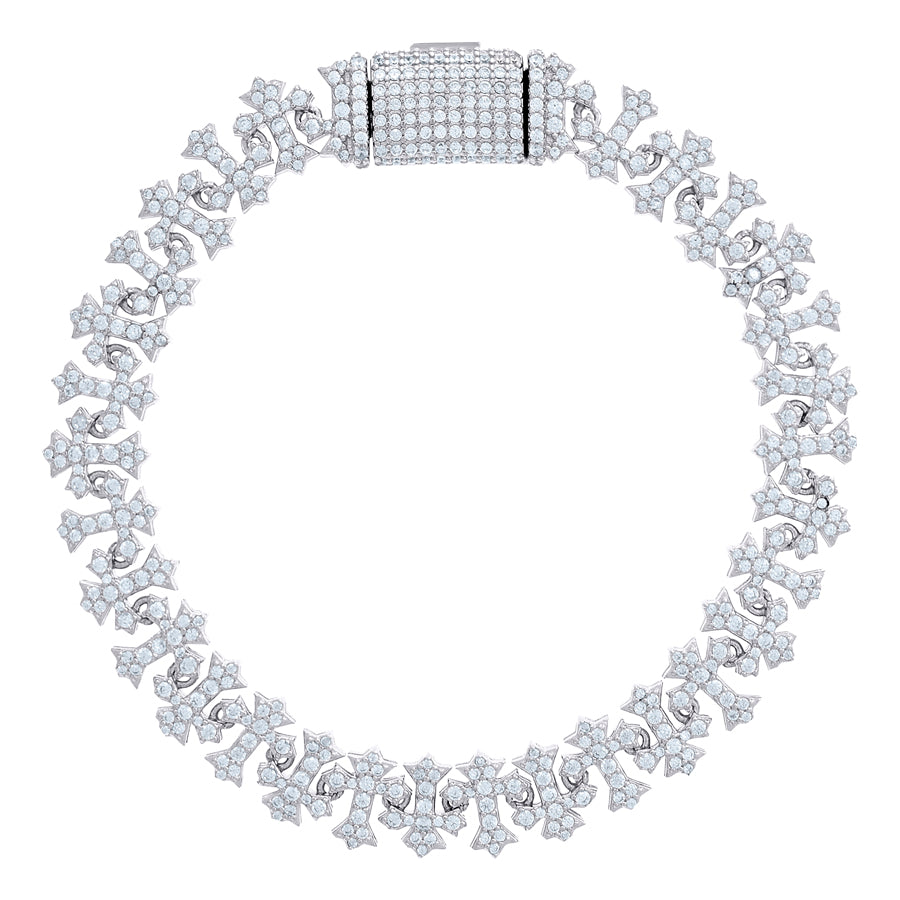 925 Sterling Silver Cz Bracelet 10mm-7"