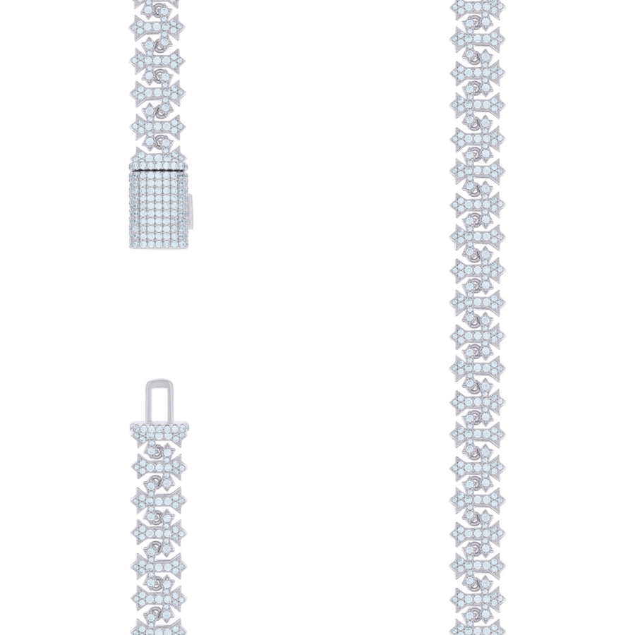 925 Sterling Silver Cz Necklace 10mm-20"