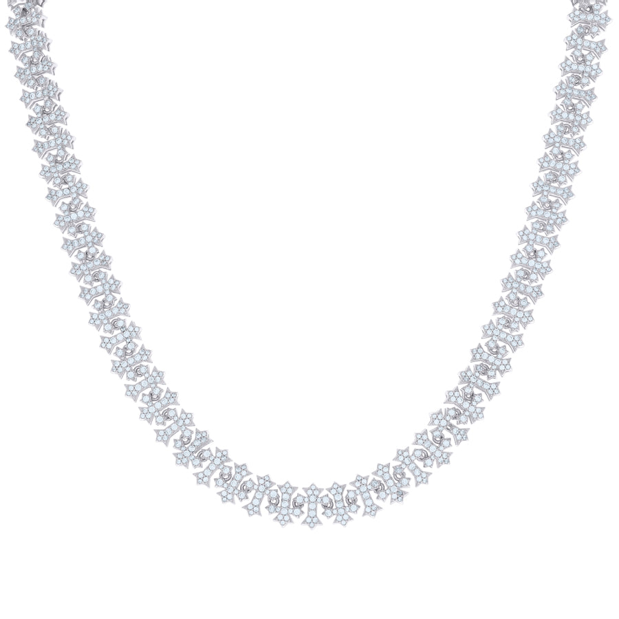 925 Sterling Silver Cz Necklace 10mm-20"