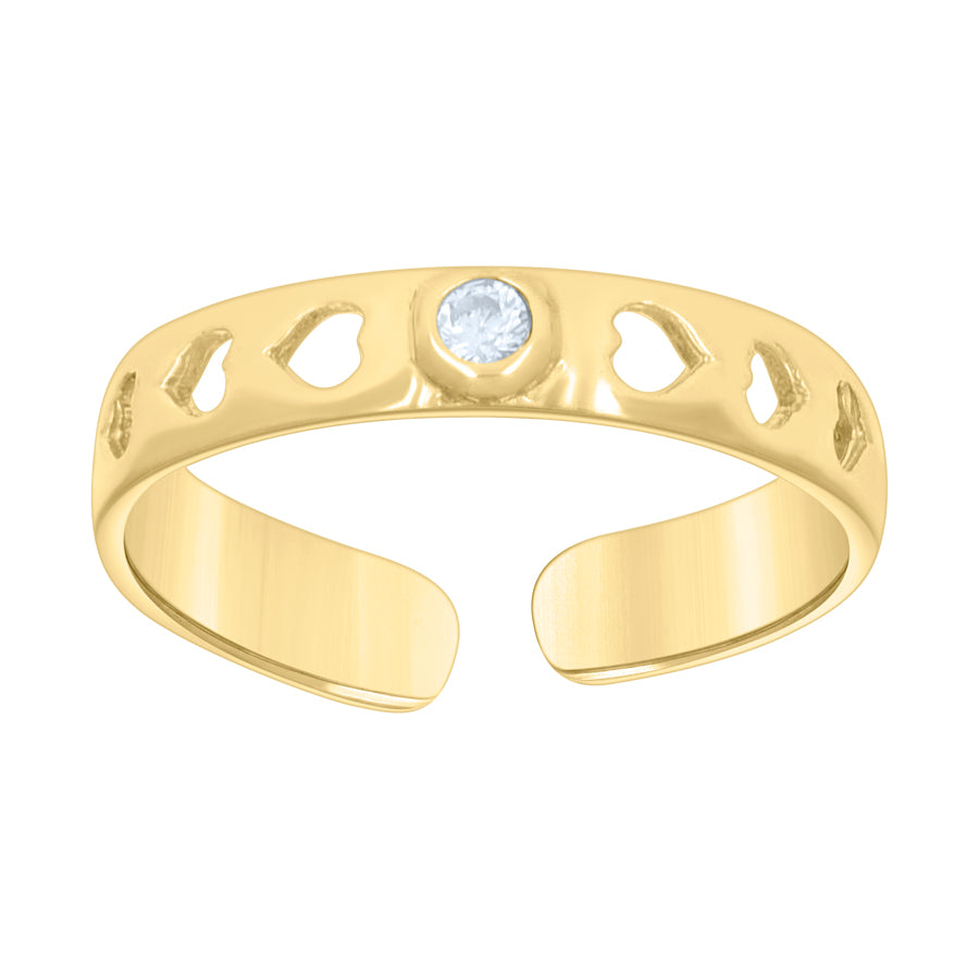 10Kt Gold Cz Toe Ring